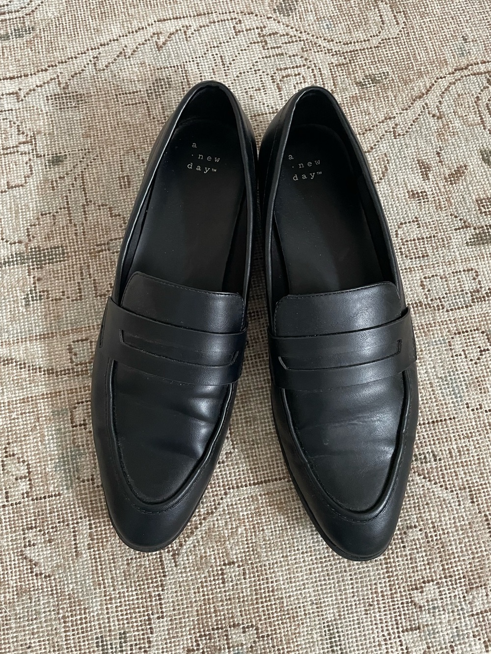 Faux leather loafers